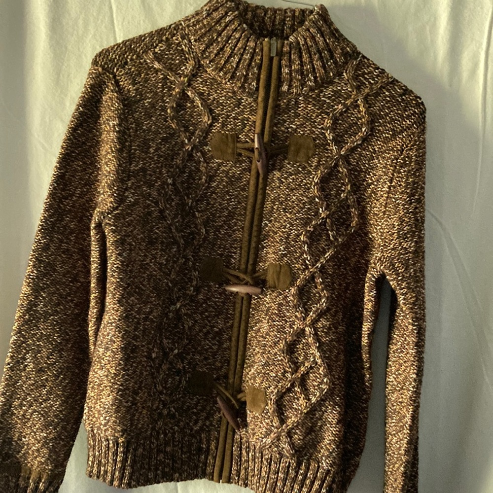 CHARTER CLUB FULL ZIP FRONT TIE SWEATER